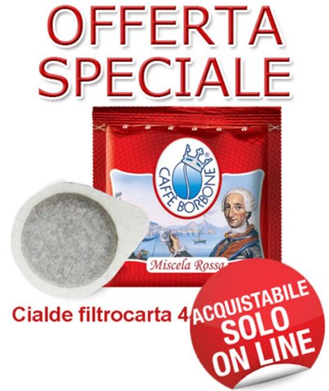 SUPER OFFERTA 100 Cialde filtrocarta caffè Borbone miscela ROSSA 44 mm