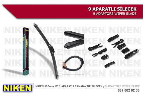 Niken Universal 9 Aparatlı Muz Tip Silecek 18 450 mm Fiyat ve Modelleri