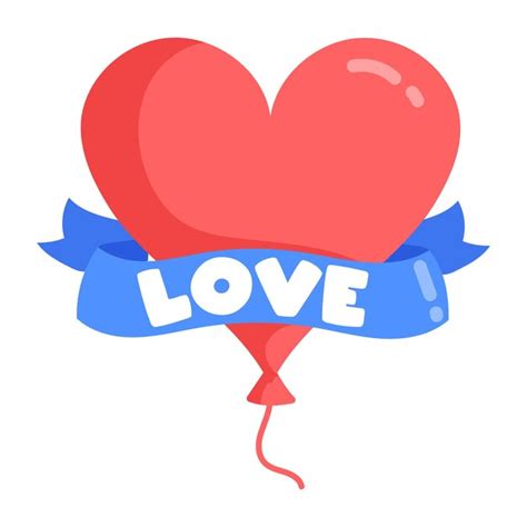 Premium Vector Red Heart Shaped Balloon With The Word Love On It