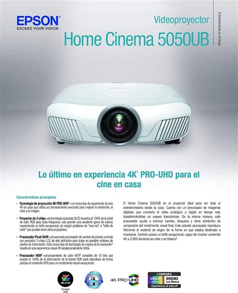 Proyector Cine Casa Epson Home Cinema 5050ub 4k Pro Uhd Envío Gratis