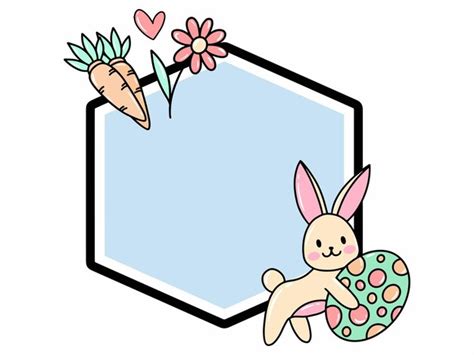 Premium Vector Easter Background With Cute Rabbit Frame