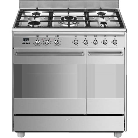 SCB92MX8 Rustfri Dobbelovn 90 Cm Fra Smeg Gratis Levering