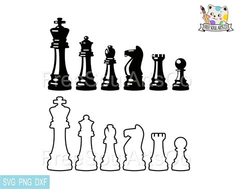 Chess Svg. Chess Pieces Svg. Chess Set Svg. Chess Outline, Silhouette ...