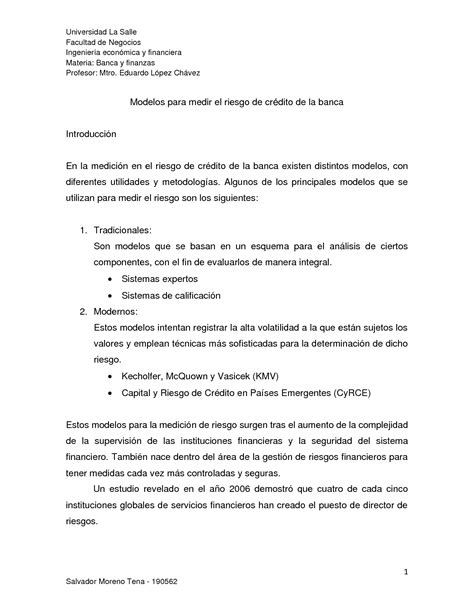 Solution Modelos Para Medir El Riesgo De Cr Dito De La Banca Studypool