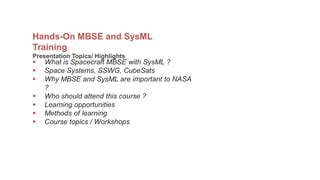 Spacecraft Mbse Sysml Hands On Training Ppt