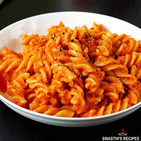 Red Sauce Pasta Red Pasta Recipe Swasthi S Recipes