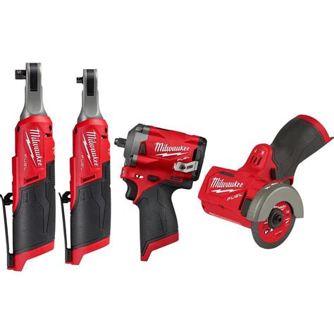 Milwaukee M12 Fuel 12v Li Ion Cordless 3 8 In Impact Wrench With Right Angle Impact Wrench High