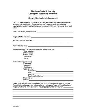 Fillable Online Vet Osu Copyrighted Images Permission Form