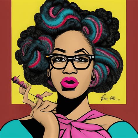 1900s Classy Painting Comic Style Pop Art Black Girl Creative Fabrica