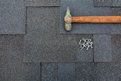 Close Up View on Asphalt Roofing Shingles Background. Roof Shingles ...