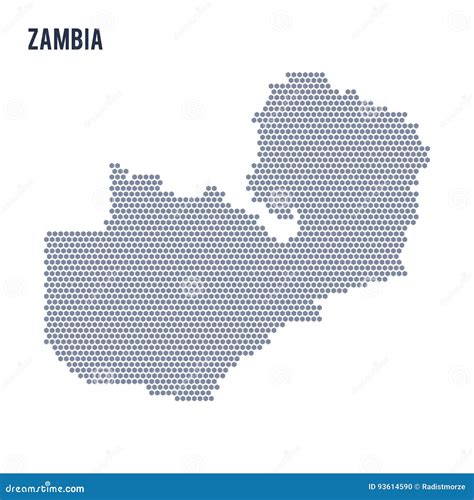 Vector Hexagon Kaart Van Zambia Op Een Witte Achtergrond Stock