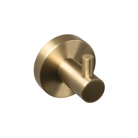 Farina Robe Hook Brushed Brass Gold Alma Sinks