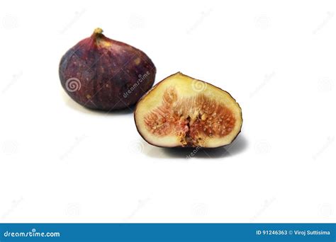 Cut through Ripe Common Fig Syconium Fruit Stock Image - Image of seed ...