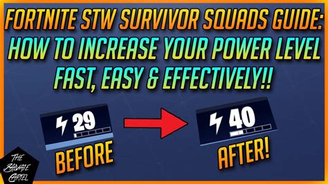 Raise Your Power Level Fast Easy Fortnite Stw Survivor Squads Guide