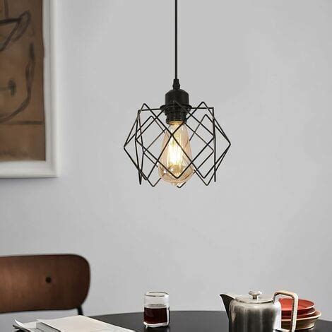 COMELY Suspension Luminaire Industrielle Lustre Plafonnier Cage Métal