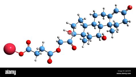 3d Image Of Hydrocortisone Sodium Succinate Skeletal Formula