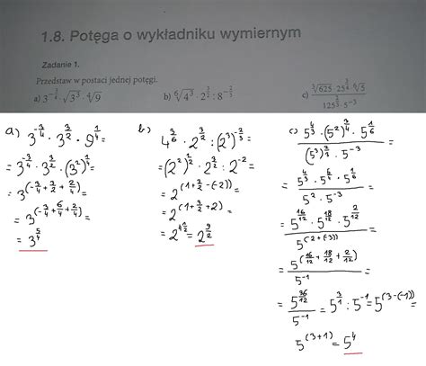 przedstaw w postaci jednej potęgi czy ktoś może mi w tym pomóc