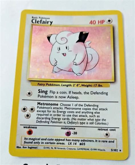 Pok Mon Tcg Clefairy Base Set Holo Unlimited Holo Rare