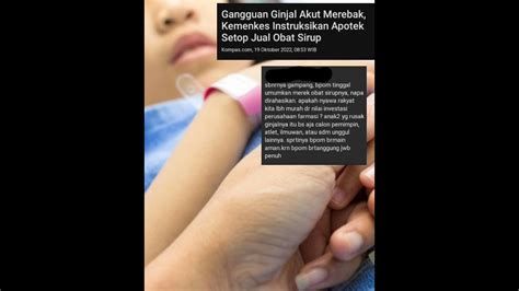 Gangguan Ginjal Akut Merebak Kemenkes Instruksikan Apotek Setop Jual