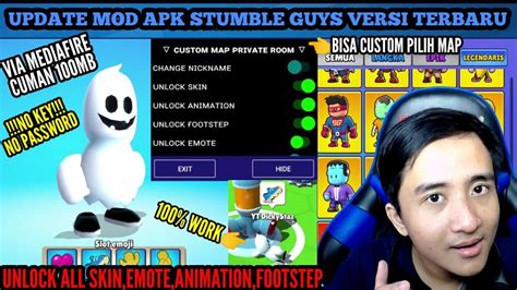 UPDATE MOD APK STUMBLE GUYS VERSI 0 41 TERBARU UNLOCK ALL SKIN BISA