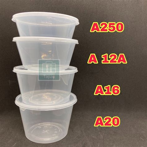 Tapau Oz Round Disposable Plastic Food Container With Lid Pcs