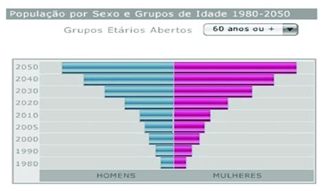 Gráfico Da População Por Sexo E Grupos De Idade 1980 2050 Fonte Ibge