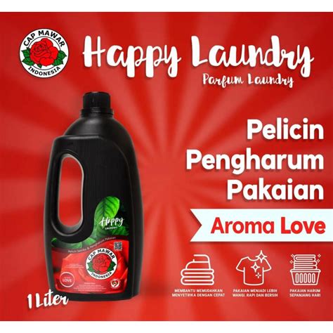 Jual HAPPY LAUNDRY PELICIN DAN PENGHARUM PAKAIAN AROMA PARFUM MAWAR