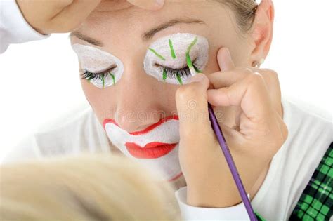 Clown Make-up for Carnival, Costume Party, Circus or Fair with Multiple Colors Stock Photo ...