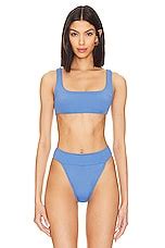 KYA Jayce Reversible Bikini Top In Azure Scrunch Azure REVOLVE