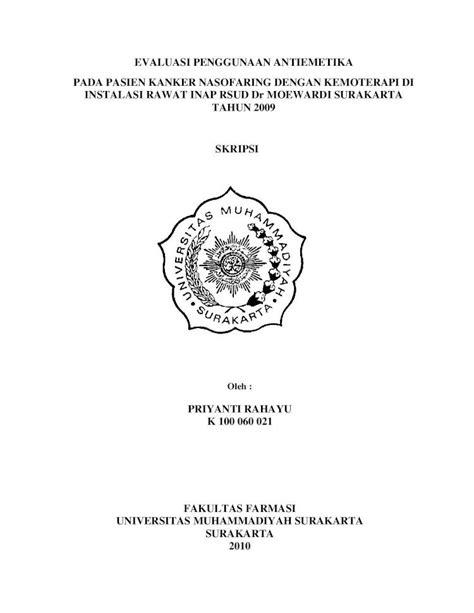 Pdf Evaluasi Penggunaan Antiemetika Eprints Ums Ac Ideprints Ums Ac