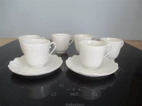 Tasses Caf Et Sous Tasses En Porcelaine Fine De Limoges Giraud