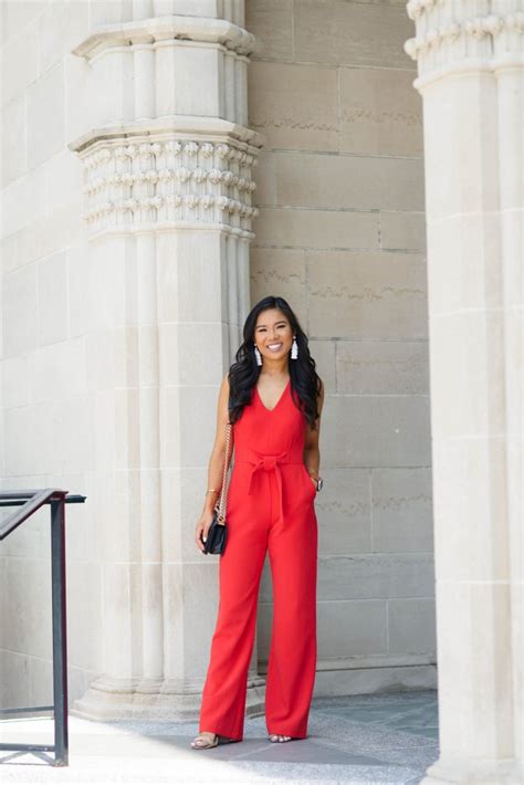 red jumpsuit color chic