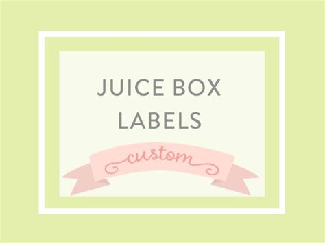 Juice Box Label Party Drinks Printable