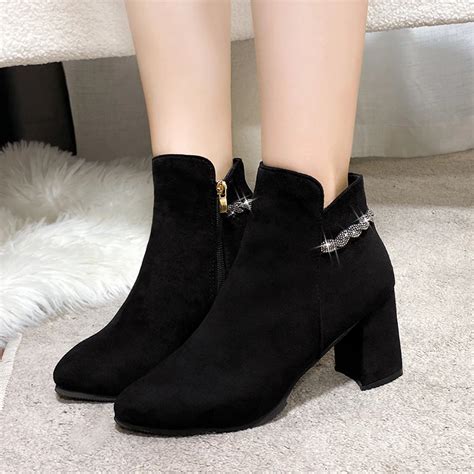 Botas De Tacón Alto Fino Para Mujer Botines Sexys Con Cremallera