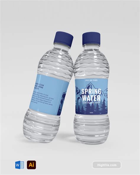 Water Bottle Label Template Word Adobe Illustrator Highfile