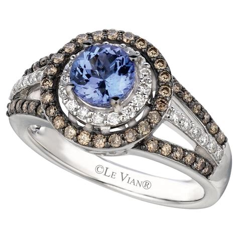 Le Vian Blue Tanzanite and Diamond Ring in 14K White Gold For Sale at ...