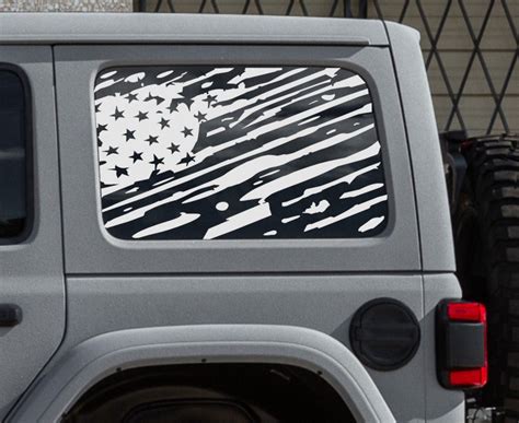 Set of American Flag Vinyl Decal For Jeep Wrangler JL 4-Door Rear Side ...