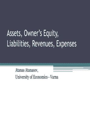 Fillable Online Assets Owners Equity Liabilities Revenues Expenses Fax