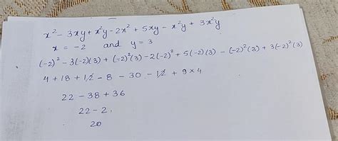 Solve The Following Expression And Find The Value When X 2 Y 3