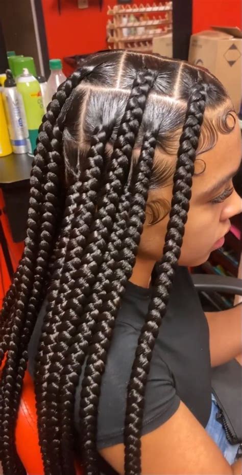 Instagram Thuggaszn Big Box Braids Hairstyles Hair Ponytail