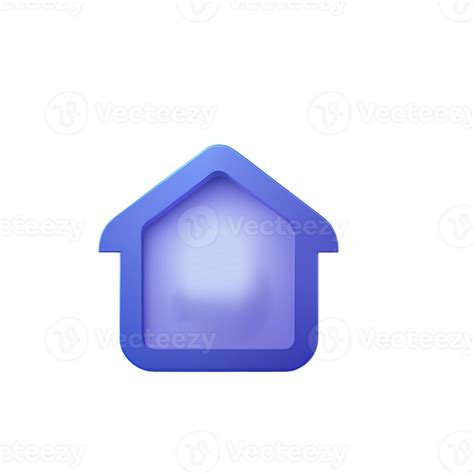 Ai Generative Blue Home Icon 3d On Transparent Background Png Image