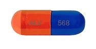 ALV 568 Pill Blue Orange Capsule Oblong Pill Identifier