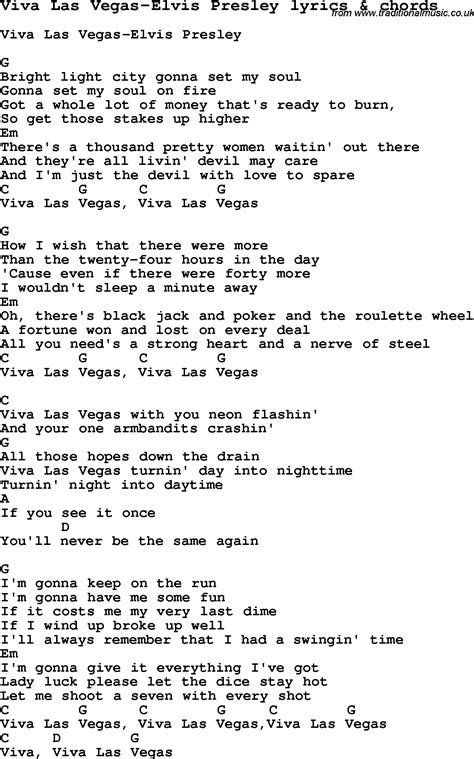 Love Song Lyrics for:Viva Las Vegas-Elvis Presley with chords.