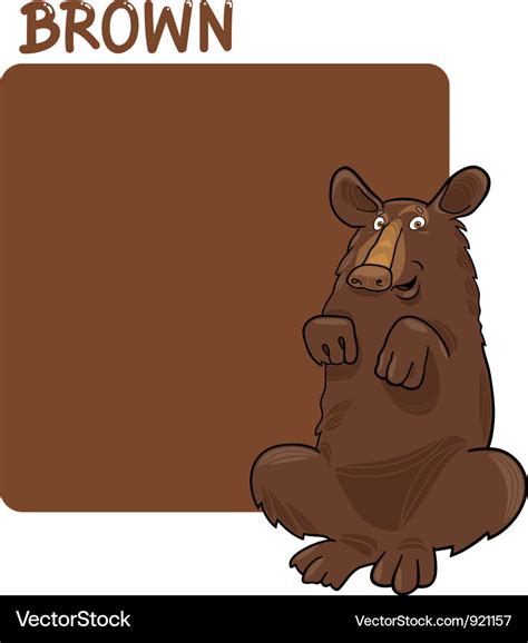 Color brown and bear cartoon Royalty Free Vector Image