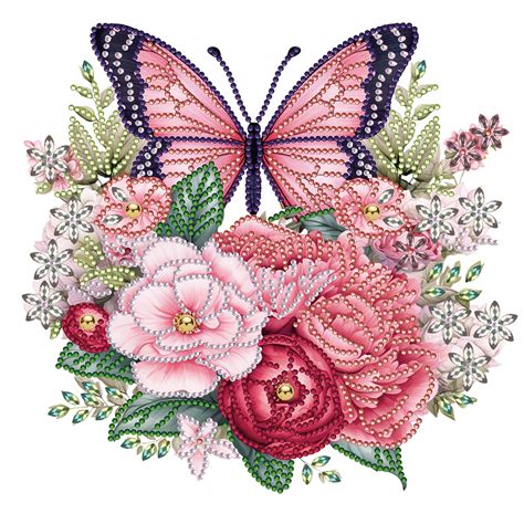 D Diy Crystal Rhinestone Diamond Painting Garden Flower Butterfly