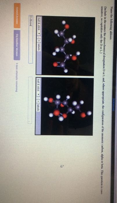 Solved Name The Following Aldoses Include In The Names The Chegg