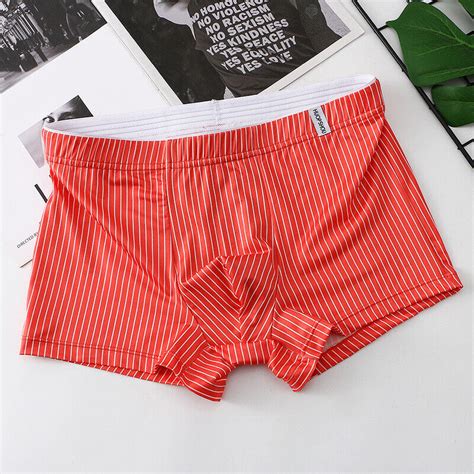 Mens Sexy Ice Silk Boxer Underwear Shorts U Convex Big Pouch Breathable Hot Sell Ebay