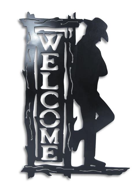 Cowboy Welcome Sign Etsy Back Porch Large Wall Art Welcome Signs