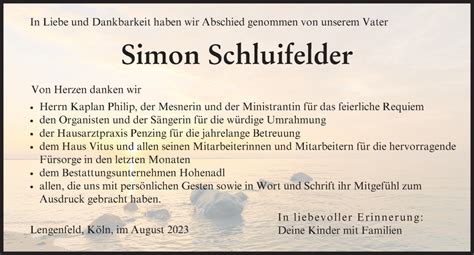 Traueranzeigen Von Simon Schluifelder Augsburger Allgemeine Zeitung