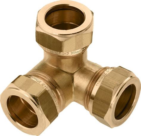 Bonfix Compression Fitting Corner T Coupling 22mm X 15mm X 15mm Tinned Brass Online